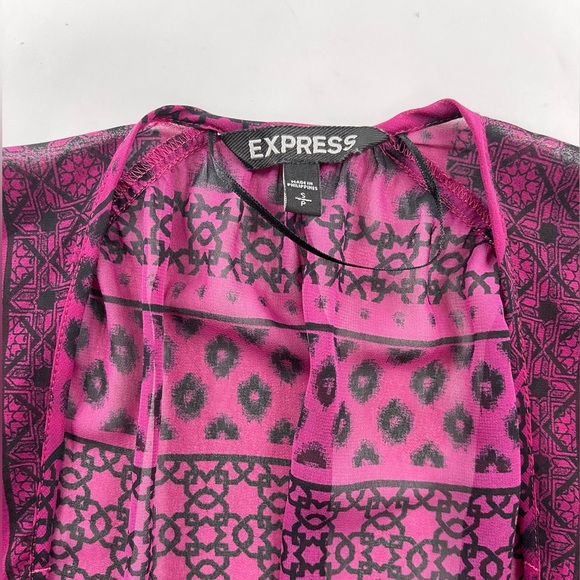 EXPRESS WOMEN PURPKE AND BLACK KIMONO SIZE SMALL PETITE - Picture 7 of 9